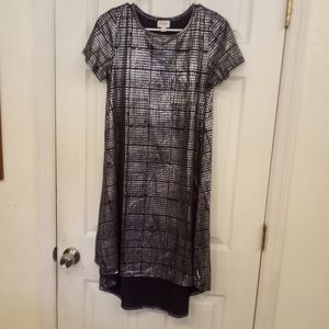 Carly silver metallic swing dress